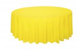 Neon Yellow Solid Round Plastic Table Cover 84"
