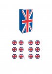 Union Jack Bag with 3cm Stickers 13 x 25cm x 12 Pack