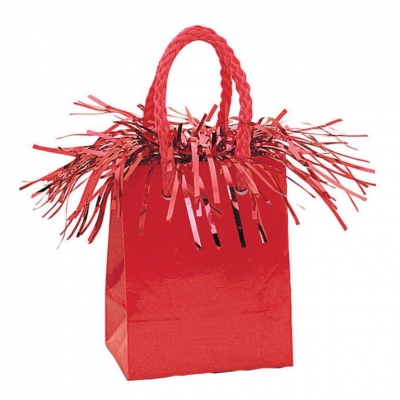 MINI GIFT BAG BALLOON WEIGHT RED PRISM