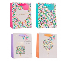 Confetti Detail Foiled Large Gift Bag 30x42x12cm