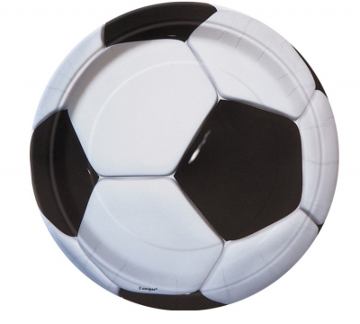 3D Soccer Round 7" Dessert Plates 8ct