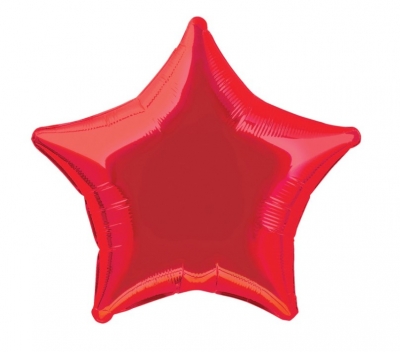 Solid Star Foil Balloon 20" Ruby Red