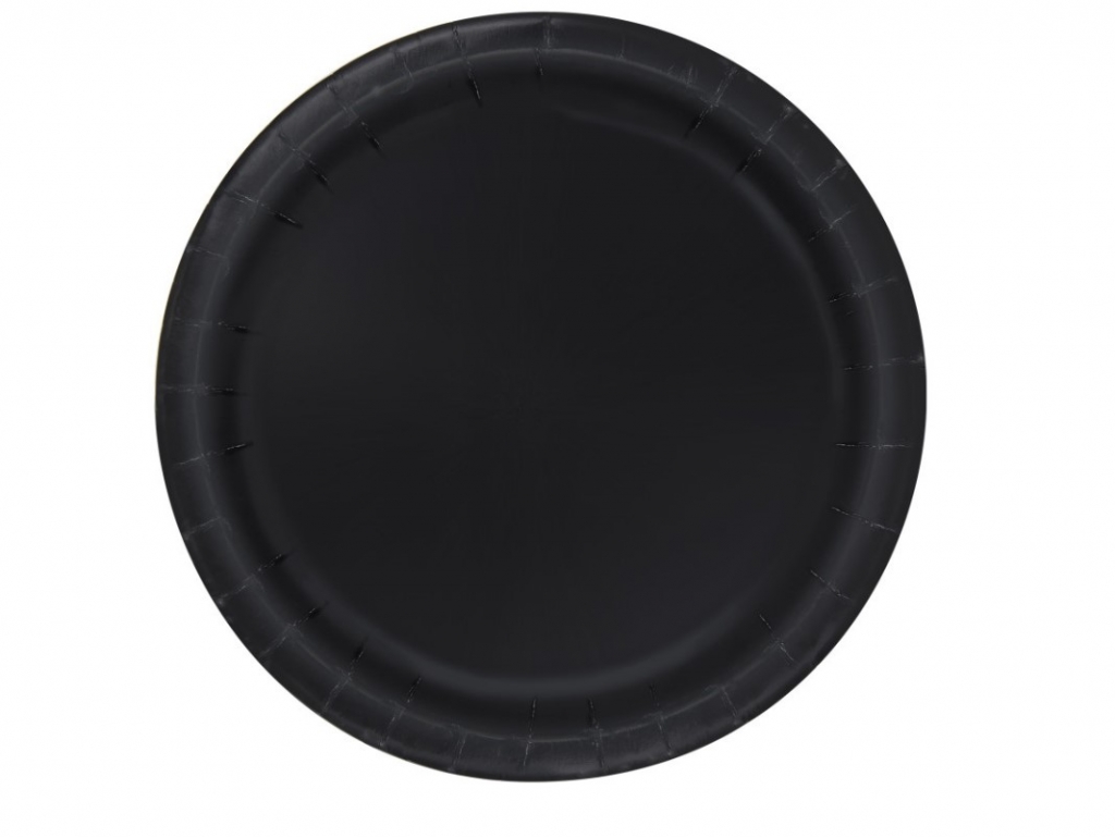 Midnight Black 9" Plates 8pack - Click Image to Close
