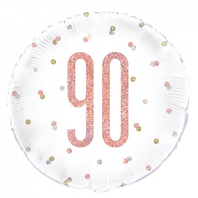 18" Glitz Rose Gold Round Foil Balloon Packaged 90