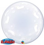QUALATEX BABY FOOTPRINTS 24" DECO BUBBLE BALLOON