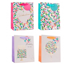 Confetti Detail Foiled Medium Gift Bag 26x32x12cm