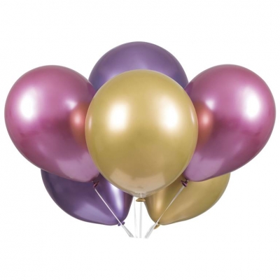 6PACK 11" PLATINUM LATEX BALLOON