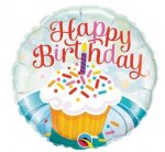 QUALATEX 18" BIRTHDAY CUPCAKE & SPRINKLES ROUND