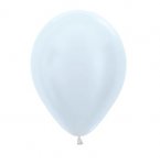 Satin Solid White 12" Latex Balloons 30cm- 25 Pack