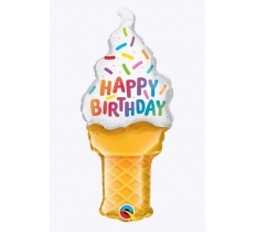 Birthday 14" Ice Cream Cone Foil Balloon