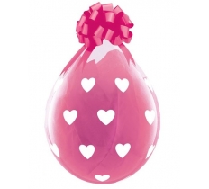 QUALATEX 25PACK BIG HEARTS DIAMOND CLEAR BALLOON