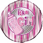 18" PKG ITS A GIRL BOTTLE FOIL