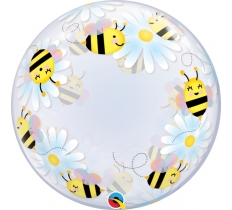 QUALATEX 24" SWEET BEES & DAISIES DECO BUBBLE