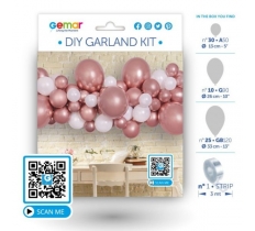 Balloon DIY Garland Kit White & Rose Gold
