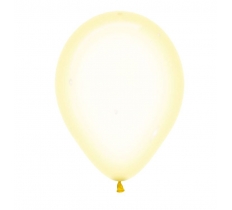 Crystal Pastel Yellow 5" Latex Balloons 13cm - 100 Pack