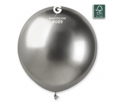 19" Shiny Silver #089 Latex Balloon 3 Pack