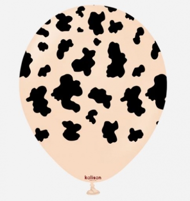 KALISAN 12" SAFARI COW BLUSH BALLOON - 25CT