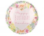 Happy Birthday Grandma Round 18" Foil Balloon