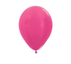 Metallic Solid Fuchsia 12" Latex Balloons 30cm- 25 Pack