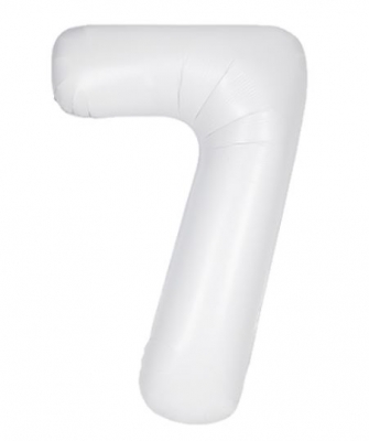 34" UNIQUE MATTE WHITE NUMBER 7 FOIL BALLOON