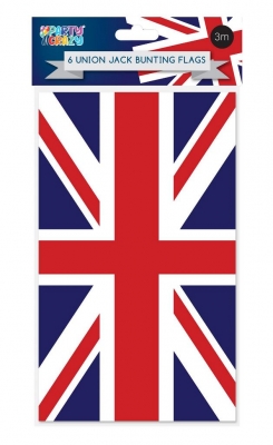 SQUARE BUNTING UNION JACK DESIGN 3M 6 FLAGS