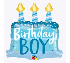 Birthday Boy 14" Cake & Candles Foil Balloon