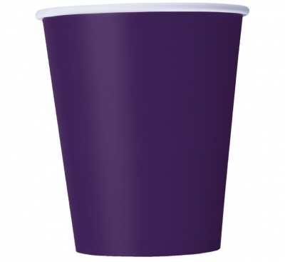Deep Purple Solid 9oz Paper Cups 14ct