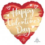 SATIN GOLD SWOOSH HAPPY VALENTINES DAY BALLOON