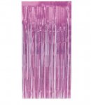 Pastel Pink Foil Fringe Door Curtain 1m x 2m