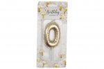 Gold Balloon Candle 6cm Number 0