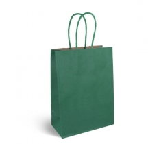 Dark Green Paper Party Bag with Coloured Handles