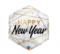 Hexagon 20" New Year Marble Balloon