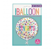 COLORFUL CONGRATS ROUND FOIL BALLOON 18"