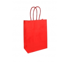 Red Paper Party Bag with Coloured Handles
