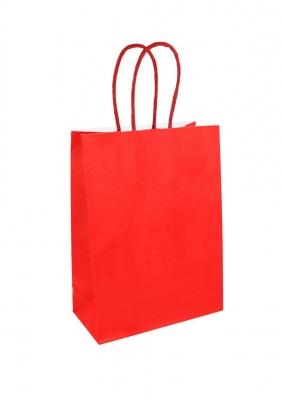 Red Paper Party Bag with Coloured Handles