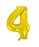 34" CLASSIC GOLD NUMBER 4 FOIL BALLOON (1)