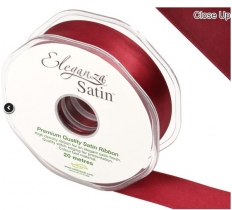 Eleganza Double Faced Satin 15mm X 20M Claret