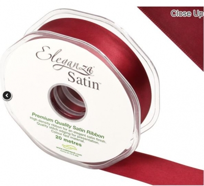 Eleganza Double Faced Satin 15mm X 20M Claret