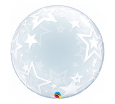 QUALATEX STYLISH STARS 24" DECO BUBBLE BALLOON