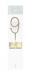 Birthday Glitz Gold Sparkler 7" Number 9
