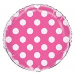 18" PKG HOT PNK DOT FL BLN