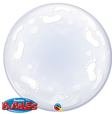 QUALATEX BABY FOOTPRINTS 24" DECO BUBBLE BALLOON