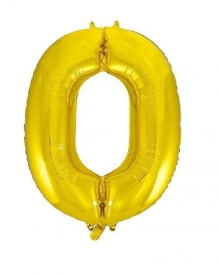 34" CLASSIC GOLD NUMBER 0 FOIL BALLOON (1)