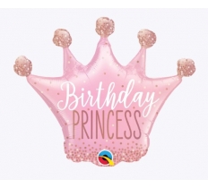 14" Birthday Princess Crown Foil Balloon