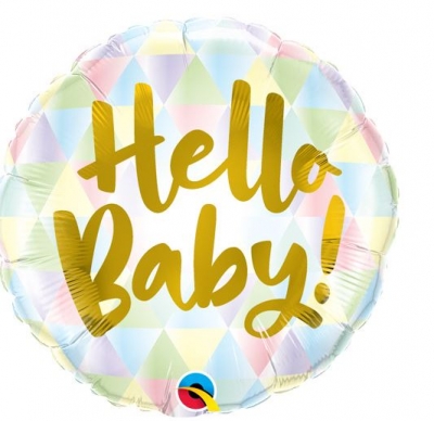 QUALATEX 18" HELLO BABY ROUND