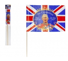 UNION JACK WAVING FLAGS PACK OF 4 30 X 20CM