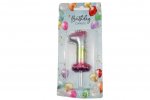 Rainbow Balloon Candle 6cm Number 1