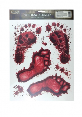 STICKERS WINDOW HALLOWEEN BLOOD DECO FEET