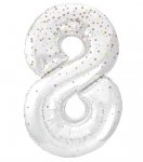 34" GLITZ 8 Rose Gold Printed Prism Foil Balloon Numeral