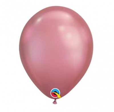 11" QUALATEX ROUND CHROME MAUVE 100PACK LATEX BALLOONS